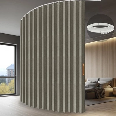 Divisor divisor de acordeón plegable con riel de techo - cortina de habitación colgante... Foto 1 de 4