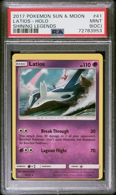 PSA 9(OC) 2017 Pokémon Sun & Moon Latios - Holo Shining Legends #41 TOTAL POP 1 - Image 1 of 2