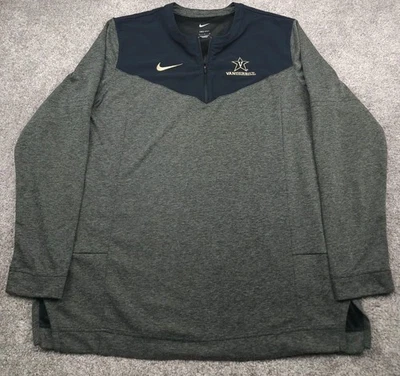 Vanderbilt Commodores Nike Sweater Mens Large Grey 1/4 Zip Long Sleeve - Image 1 of 4