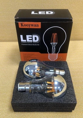 KOOYWAN Filament Edison LED Light Bulb A19 B22 2700K 6W Warm White Pack of 2 - Image 1 of 3