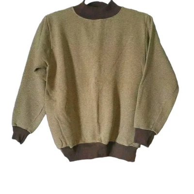 Sudadera Pullover Retro Horizontal Rayas Cuello Simulado Años 60/70 Camisa Forrada Para Hombres M Foto 1 de 4