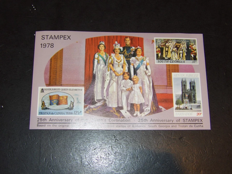 GREAT BRITAIN STAMPEX 1978 CORONATION OF QUEEN ELIZABETH SOUVENIR SHEET MNH - Image 1 of 1
