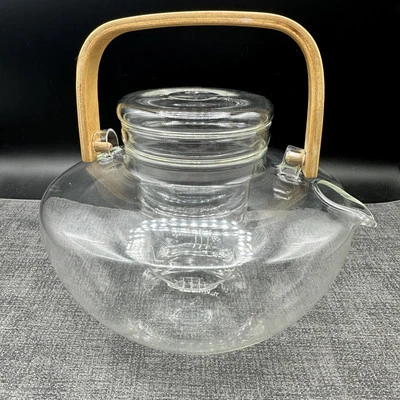 Республика чая ясности стеклянный чайник с деревянной ручкой 43 унций Jenaer Senso стиль - Изображение 1 из 4