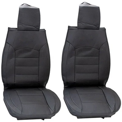 2Pcs Front 5-Seat Car Leather Seat Cover W/ Storage Pouch For Toyota Hilux - Imagem 1 de 4