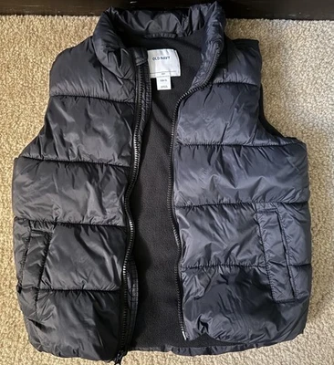 Little Boy Old Navy Puffer Black Best Size 6-7 Fleece Lined Nice - Image 1 of 4