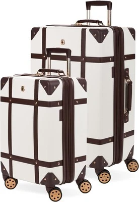 Swiss GearThe Vintage Trunk 2-Piece Spinner Set in White and Black - Image 1 of 4