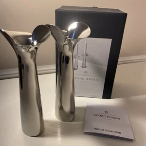Georg Jensen Bloom Botanica Candleholders (Set Of 2) New In Original Box - Picture 1 of 5