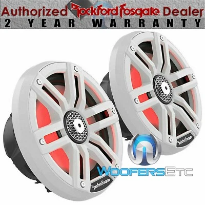 ROCKFORD FOSGATE M2-8 WHITE 8" LIGHTS MARINE 2-WAY TWEETERS BOAT SPEAKERS NEW