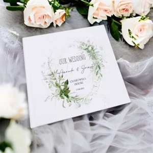 Personalised Wedding Photo album Gift With Botanical Design UV-923 - Picture 1 of 5