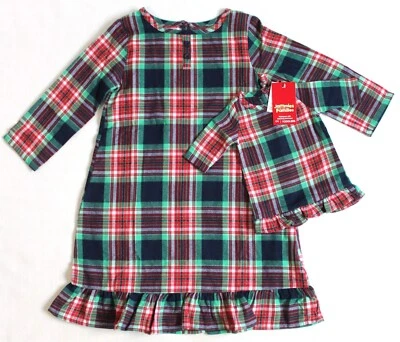 Conjunto de camisón y vestido de muñeca con muesca azul marino 3T para niñas pequeñas muñeca y pijama a juego Foto 1 de 4