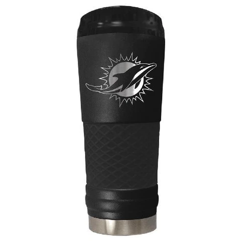 Miami Dolphins 24oz Stealth Stainless Steel Tumbler Travel Mug Insulated Cover