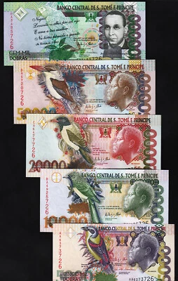 Saint Thomas -Sao Tome 5 Pcs SET, 5000 10000 20000 50000 100000 Dobras 2013, UNC - Image 1 of 4