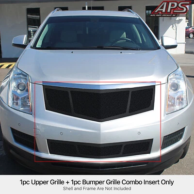 Combo de inserción de rejilla de malla negra de acero inoxidable para Cadillac SRX 2010-2015 Foto 1 de 4