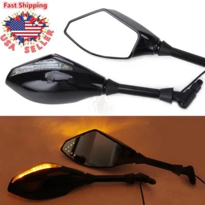 Universal LED Turn Signal Indicator Light Rearview Side Mirrors Motorcycle 10mm - Imagem 1 de 4
