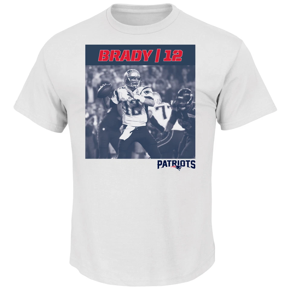 Мужская белая рубашка Majestic Tom Brady No12 One Defining Moment, XX-Large - Изображение 1 из 1