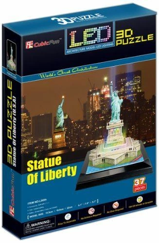 Rompecabezas 3D LED Iluminado Estatua de la Libertad Nueva York 37 piezas 6.1x7.8x8.7 en NUEVO SELLADO Foto 1 de 1