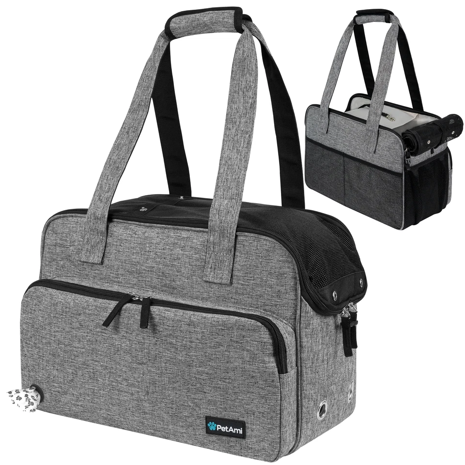 Bolsa de transporte cómoda de lados suaves para mascotas perros gatos estuche de viaje aprobado por aerolíneas EE. UU. Foto 1 de 1