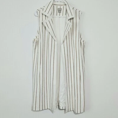 Chaleco Ponte Alargado Chicos Talla 3 EE. UU. 16 18 Crudo Caqui Rayas Bolsillos Largos Foto 1 de 4