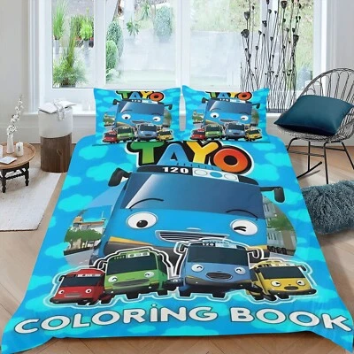 3Pcs Bedding Sets Tayo the Little Bus Duvet Cover Sets All Season for Kids Soft - Image 1 of 4