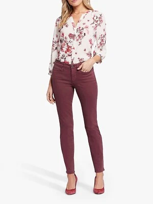 NYDJ Sheri Slim Ankle Length Jeans, Dark Cherry, Size 6 UK - Image 1 of 4