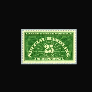 USA Special Handling Stamp- Mint OG&H, XF S#QE4a  fresh yellow green variety - Picture 1 of 1