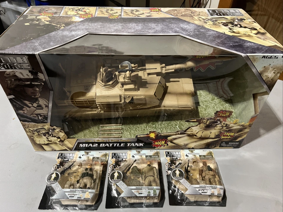 Elite Force BBI Nisd  1:18 M1A2 Battle Tank Army usmc Combat Vehicle & Figures - Image 1 of 4