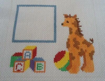" CC Designs Personalize Baby Giraffe Blocks HP Needlepoint Canvas FR 202 P - Image 1 of 2