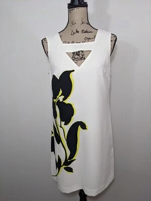 Vestido sem mangas Banana Republic floral creme branco gola V tamanho 4 US$ 99 - Imagem 1 de 4