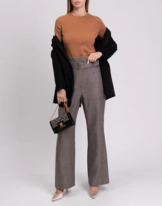 RRP €289 BALLANTYNE Wool Jumper IT42 US6 M Brown Thin Knit Crew Neck - Picture 1 of 10