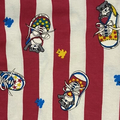 "Zapatos de tenis vintage años 90 Bears in panel de tela a rayas rosas 59,5""x29,75""" Foto 1 de 4