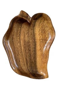 1950s Hand Carved HAWAIIAN wooden ware, LEAF SHAPE PLATE - Picture 1 of 7