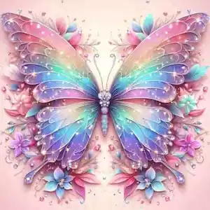 DIY Diamond art painting kits adults kids pink butterfly 20x20cm medium - Picture 1 of 2