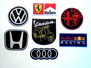1x Iconic Patches Embroidered Cloth Badge Applique Iron Sew On Alfa Romeo Vespa - Picture 1 of 11