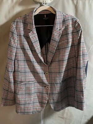 Blazer Tommy Hilfiger Damas a Cuadros Rojo/Blanco/Azul Marino -Talla 14, Foto 1 de 4