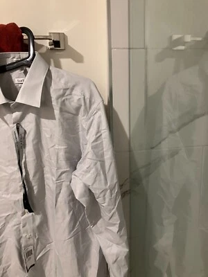 Camisa de vestir Van Heusen plateada espiga real para hombre 17 36/37 LT NUEVA CON ETIQUETAS NUEVA Foto 1 de 3