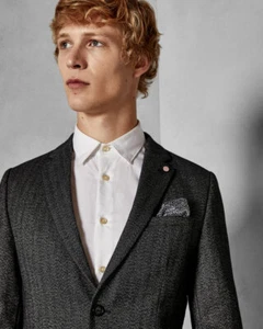 Ted Baker $695 WENSLEY Charcoal Wool 2-Btn Mens Suit 40R 40T 42R BNWT - Picture 1 of 8