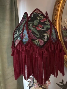 victorian style lampshade maroon color - Picture 1 of 4