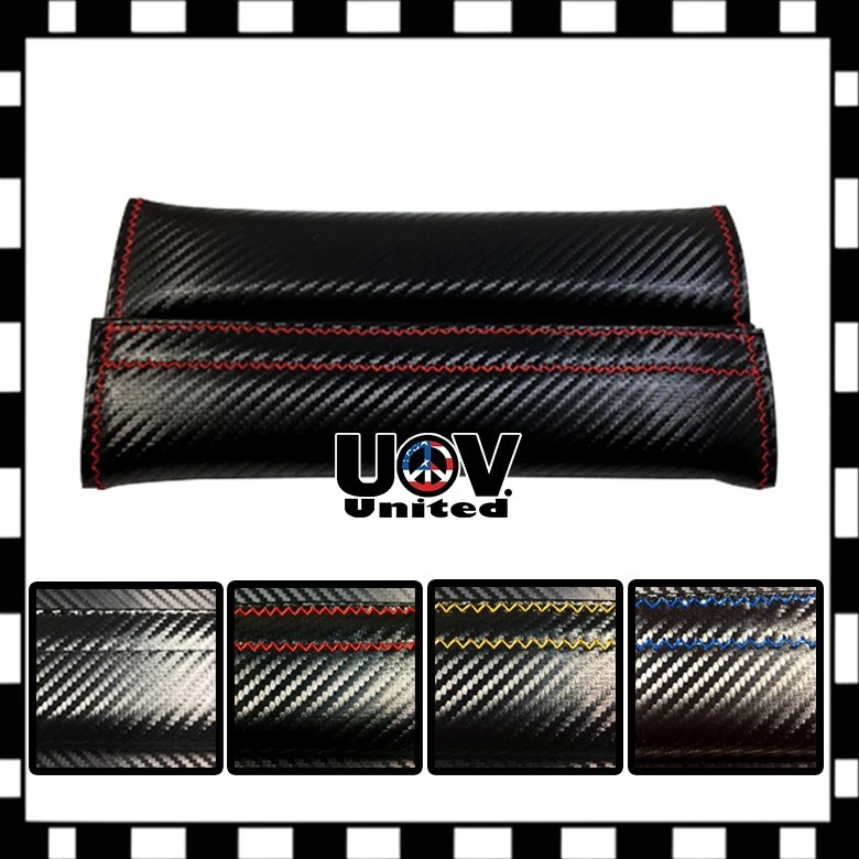 Universal Blk Carbon Fiber Look Seat Belt Cover Shoulder Pad Cushion Protector U - Image 1 of 1