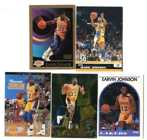 Magic Johnson 5 Card Basketball Card Lot HOF MSU LA LOS ANGELES LAKERS (LOT 16) - Picture 1 of 1