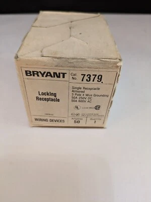 Bryant 7379 Locking Receptacle BLK 3P 4W 600VAC/250VDC - Image 1 of 3