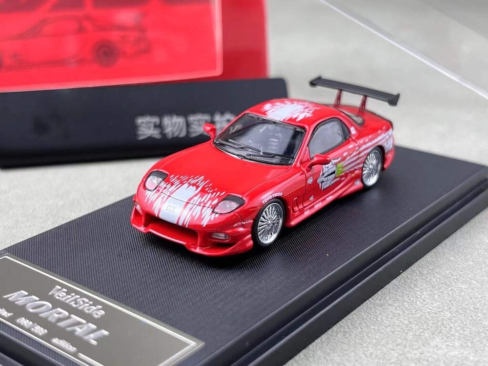 Mortal 1:64 JDM Red RX-7 FD Veilside Racing Sports Model