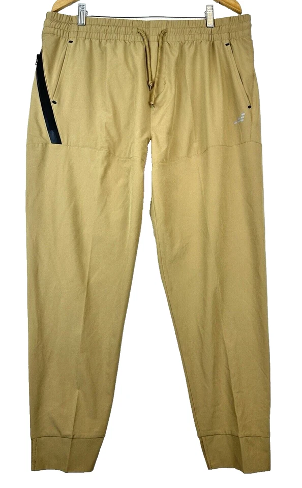 Pantalones elásticos de entrenamiento BCG Academy con bolsillos color caqui tostado para hombre XL Foto 1 de 4