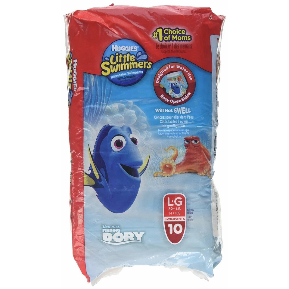 Huggies Little Swimmers 10 Ct Sz Large 32 Lbs 2008 Nemo Tigger Swimpants