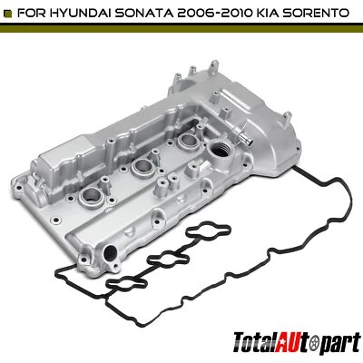 Aluminum Engine Valve Cover for Hyundai Santa Fe Sonata Kia Sedona Sorento Left - Image 1 of 4