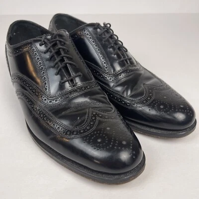 Florsheim Mens Sz 9.5 D 20381 Black Leather Wingtip Dress Shoes Lace Up Oxfords - Image 1 of 4