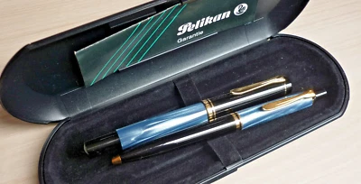 Pelikan Set Füller M200 & Kugelschreiber K200 blau marmoriert - unbenutzt + Box - Bild 1 von 2