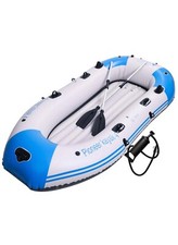 4 Person Inflatable Kayak, Boat w/Aluminum Oars, Cushion, Rope,Repair Patch (a)