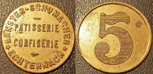 Luxembourg - jeton de nécessité - Echternach Patisserie Schumacher 5 frangs ! - Picture 1 of 1