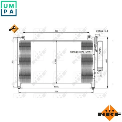 CONDENSER AIR CONDITIONING 35870 FOR MAZDA ZJ-46/VE 1.3L Y404 1.4L ZY-VE 1.5L - Image 1 of 4