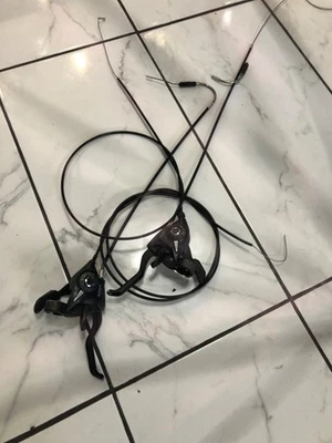 Shimano 3 x 7 Speed Right & Left MTB Bike Brake & Gear Shifters - Image 1 of 4